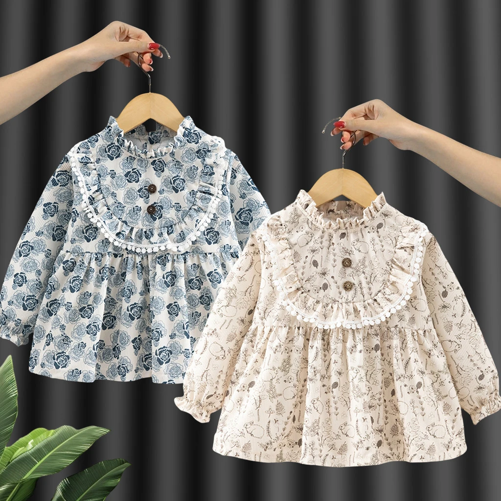 KL宝宝罩衣女孩外穿公主裙秋冬婴儿围兜幼儿园吃饭儿童防水防脏