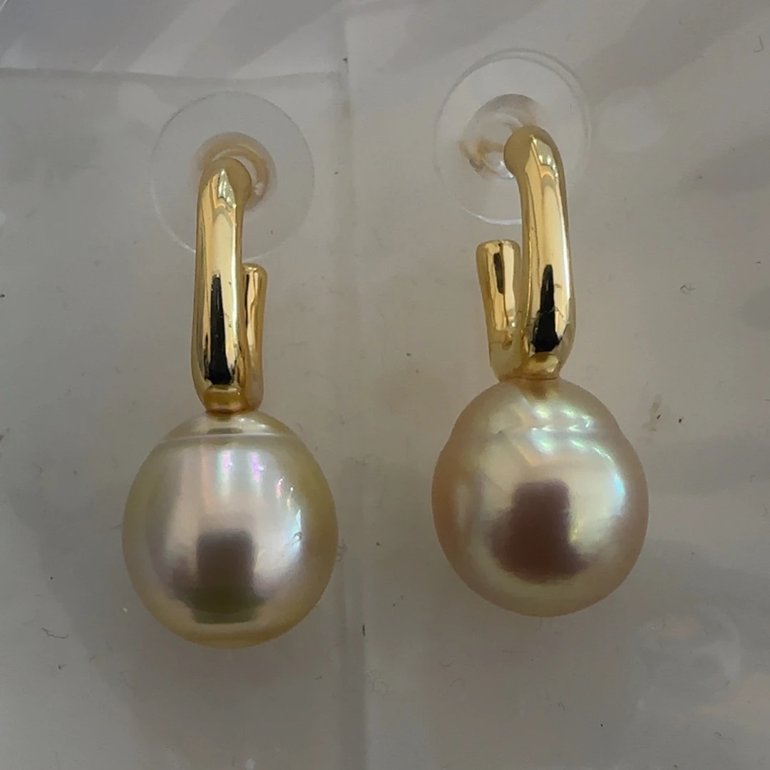 银S925镶嵌海水珍珠耳饰