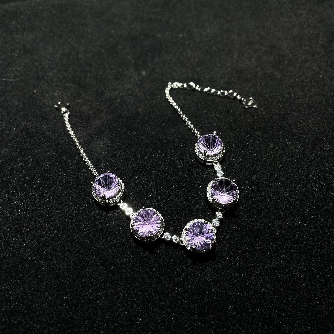 烟花切紫水晶手链s925 KT24111502