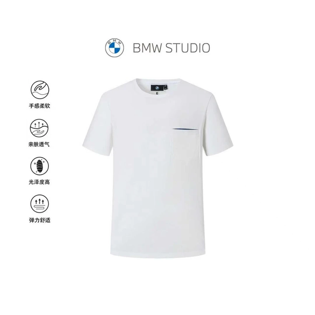 【丝光工艺】BMWSTUDIO宝马男装夏季百搭短袖T恤男BT8N036XCC061