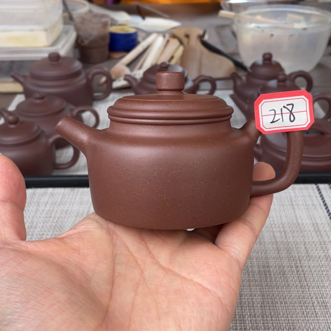 紫砂茶壶微瑕半手工台西紫泥德钟壶150cc