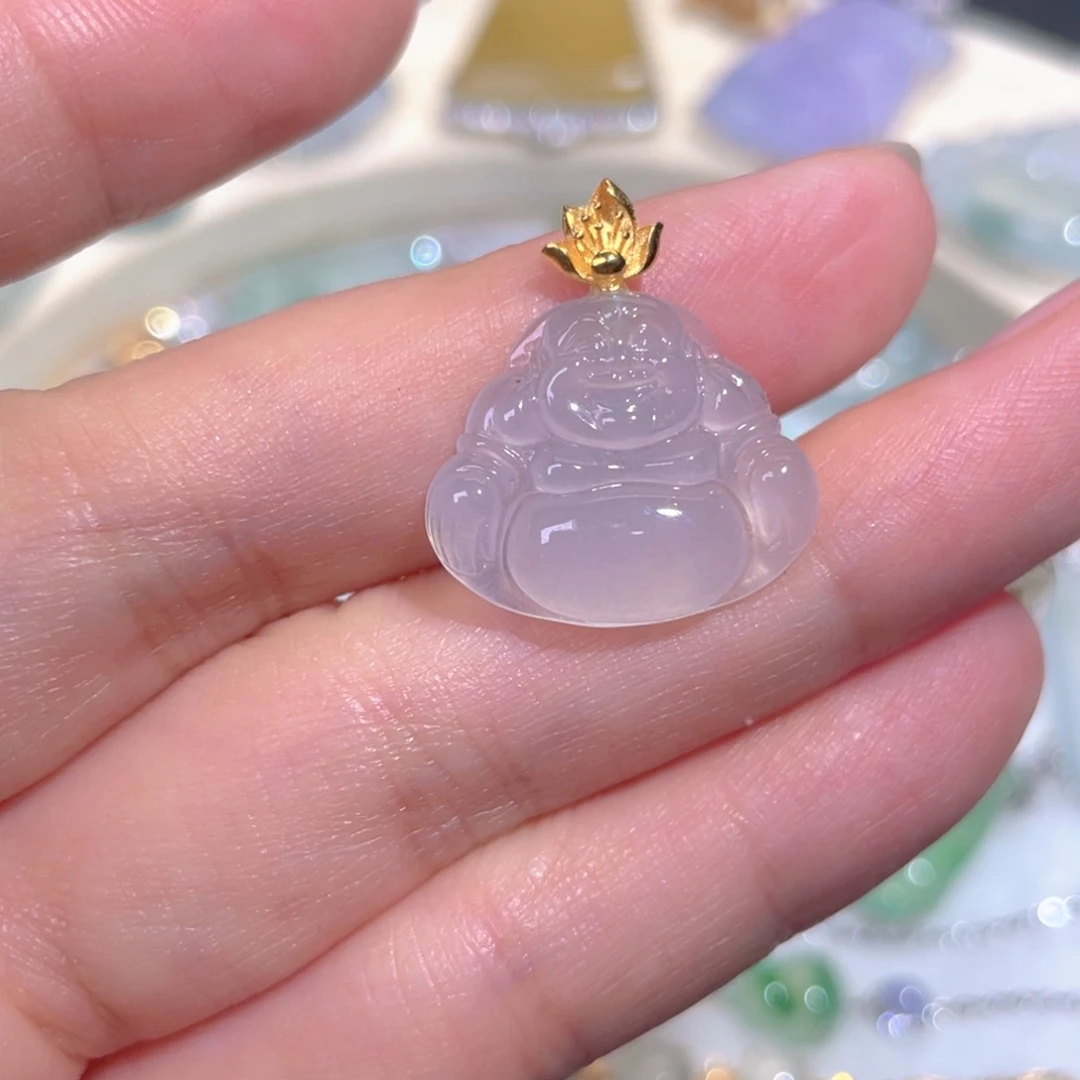 颈饰18K金镶嵌翡翠翡翠