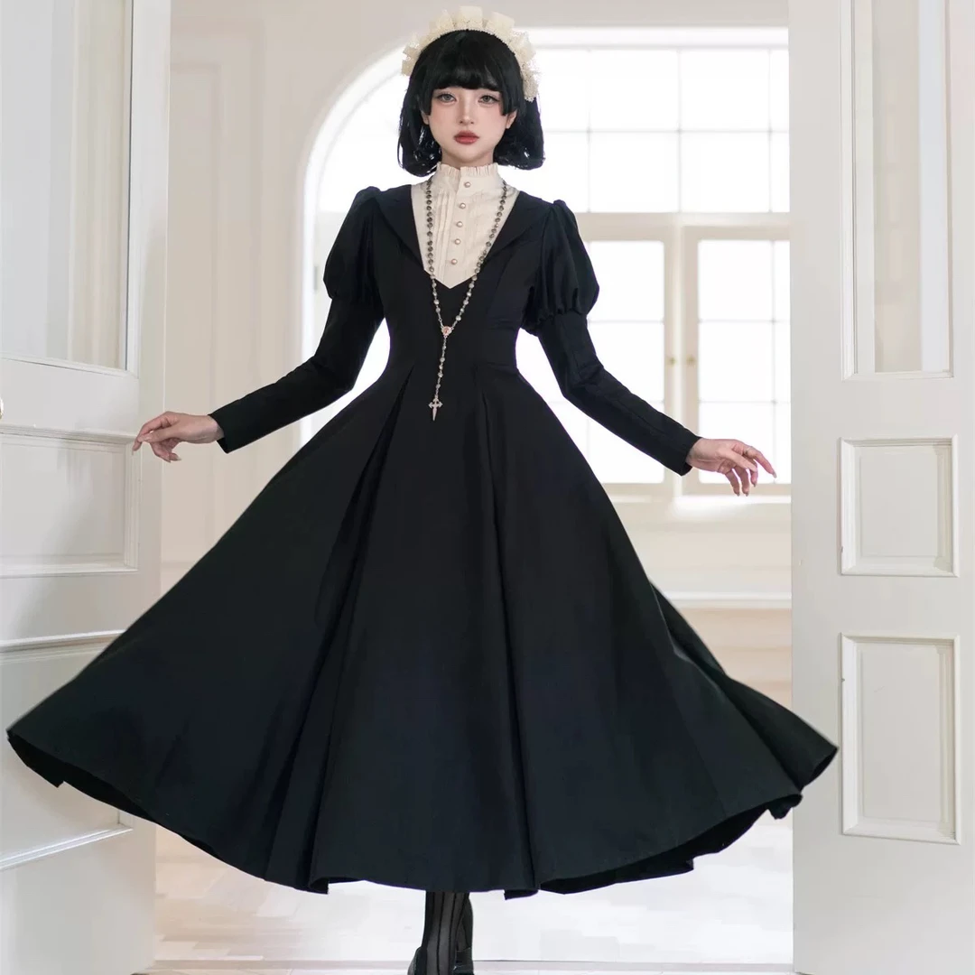 【正版】黑麻麻长袖.布偶心事本原创lolita复古cla六片裁