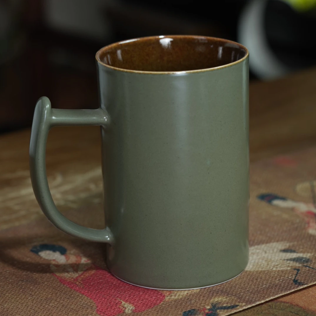 景德镇上庄陶瓷柴窑颜色釉手工马克杯