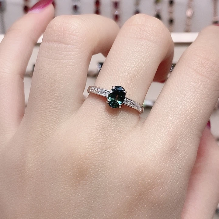 银S925镶嵌蓝宝石戒指戒指