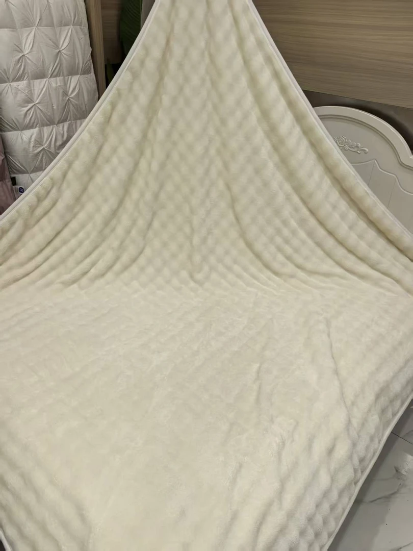 【白色】秋冬牛奶绒双人毛毯被