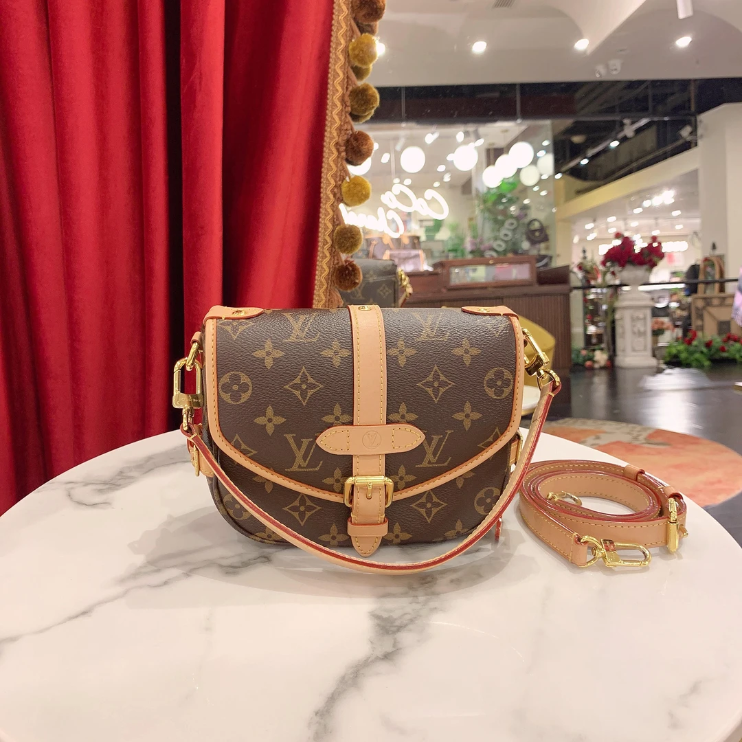 95新 LouisVuitton/路易威登 GGS双子星saumur bb马鞍包49674962