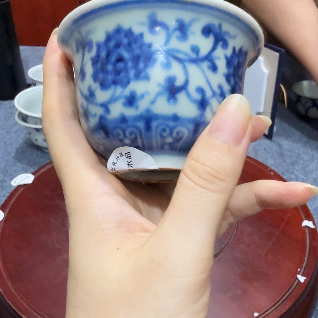 陈***瓷片青花杯子一件完整完整
