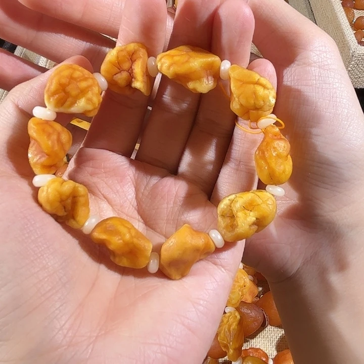 琥珀未镶嵌手链蜜蜡海漂手串