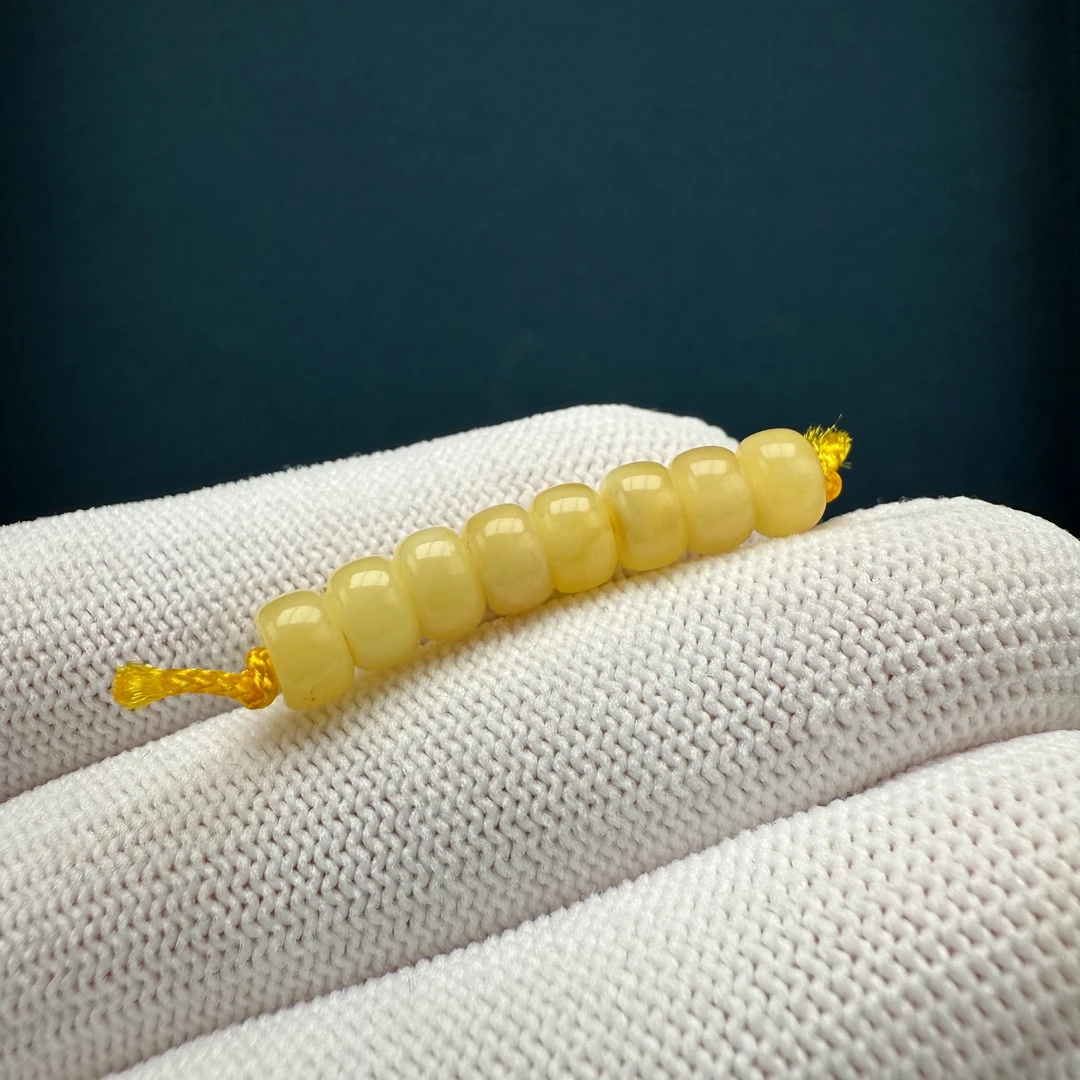 D1517天然原矿蜜蜡 【微瑕】隔珠 6.6mm一物一图 支持鉴定