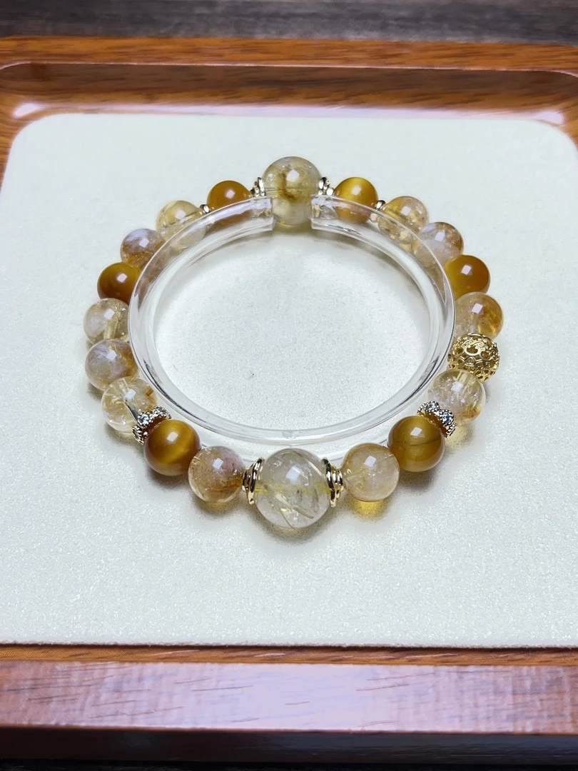 ww27 金丝纳福 黄发晶 黄塔晶 虎眼石 招米米