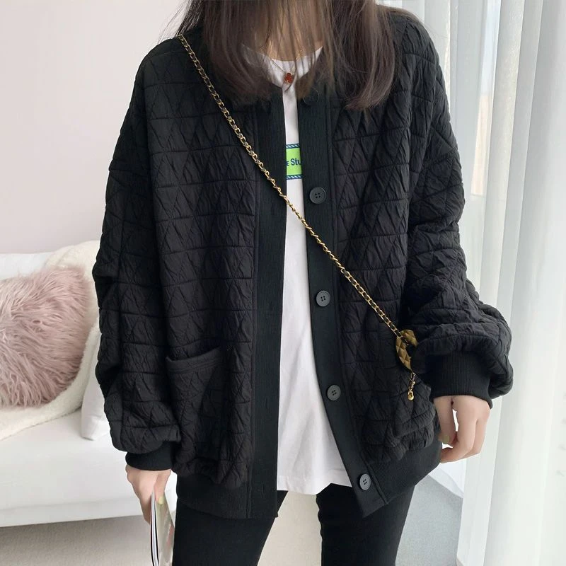 棒球服外套女韩版2024春秋新款宽松显瘦洋气百搭大码卫衣开衫上衣