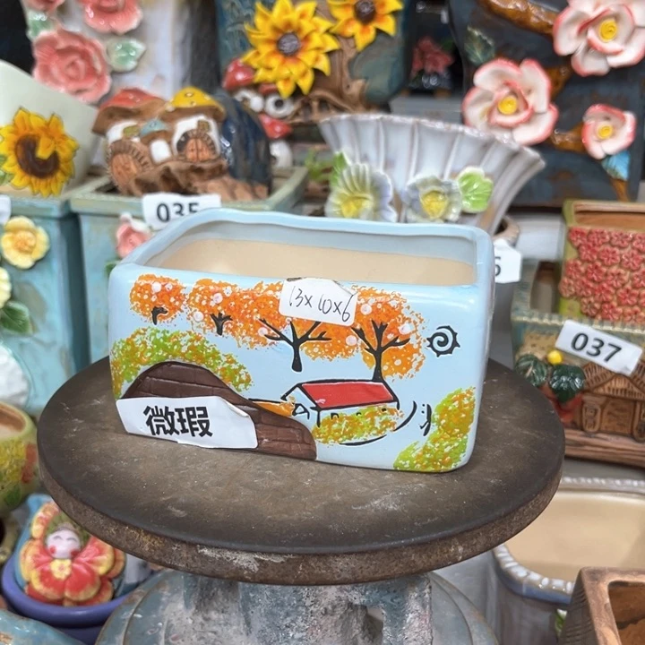 紫砂花盆粗陶材质多肉花盆