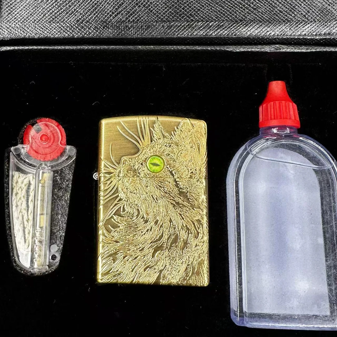 夜光仰望星空的猫打火机金色猫三件套（需自行加油）