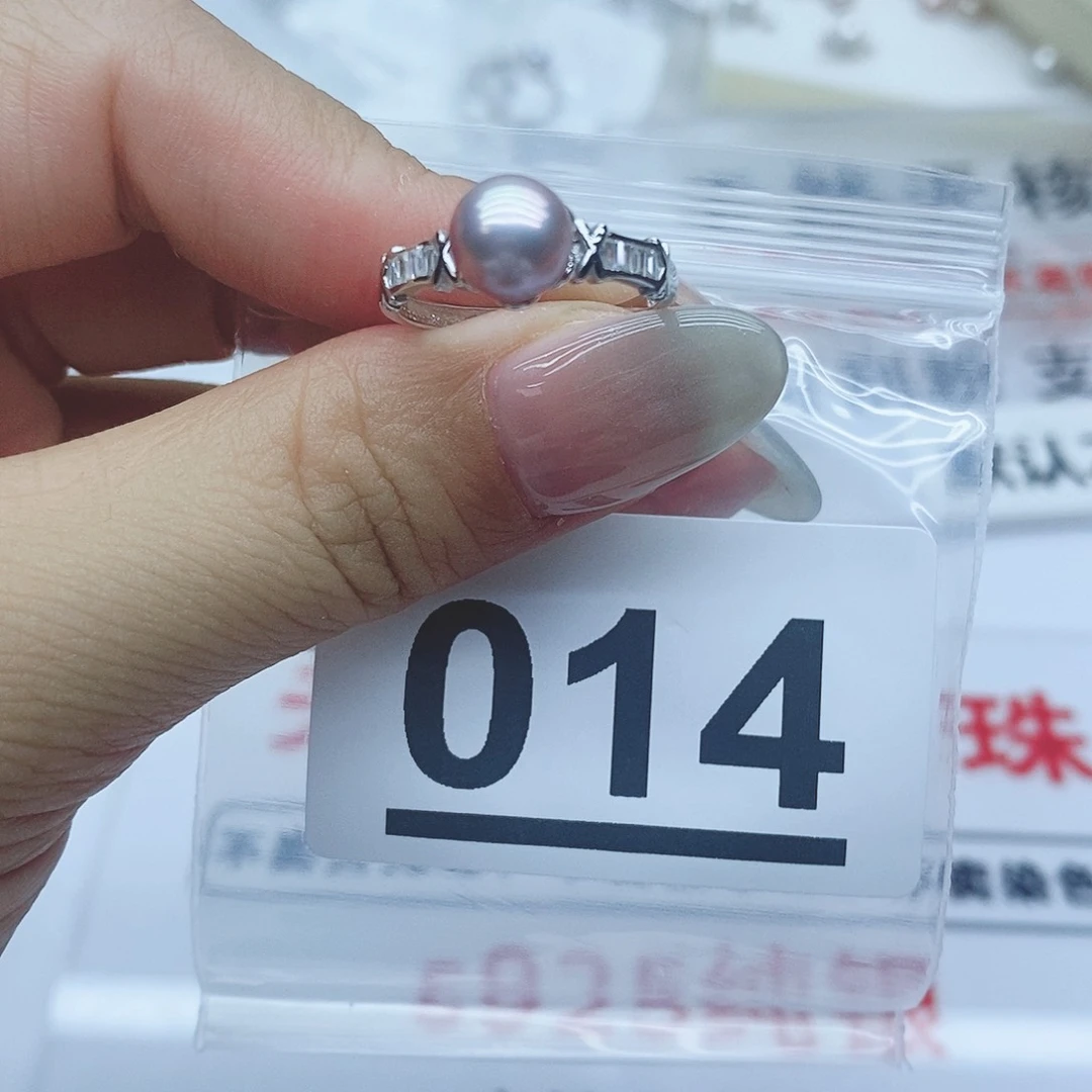 戒指银S925镶嵌淡水珍珠014