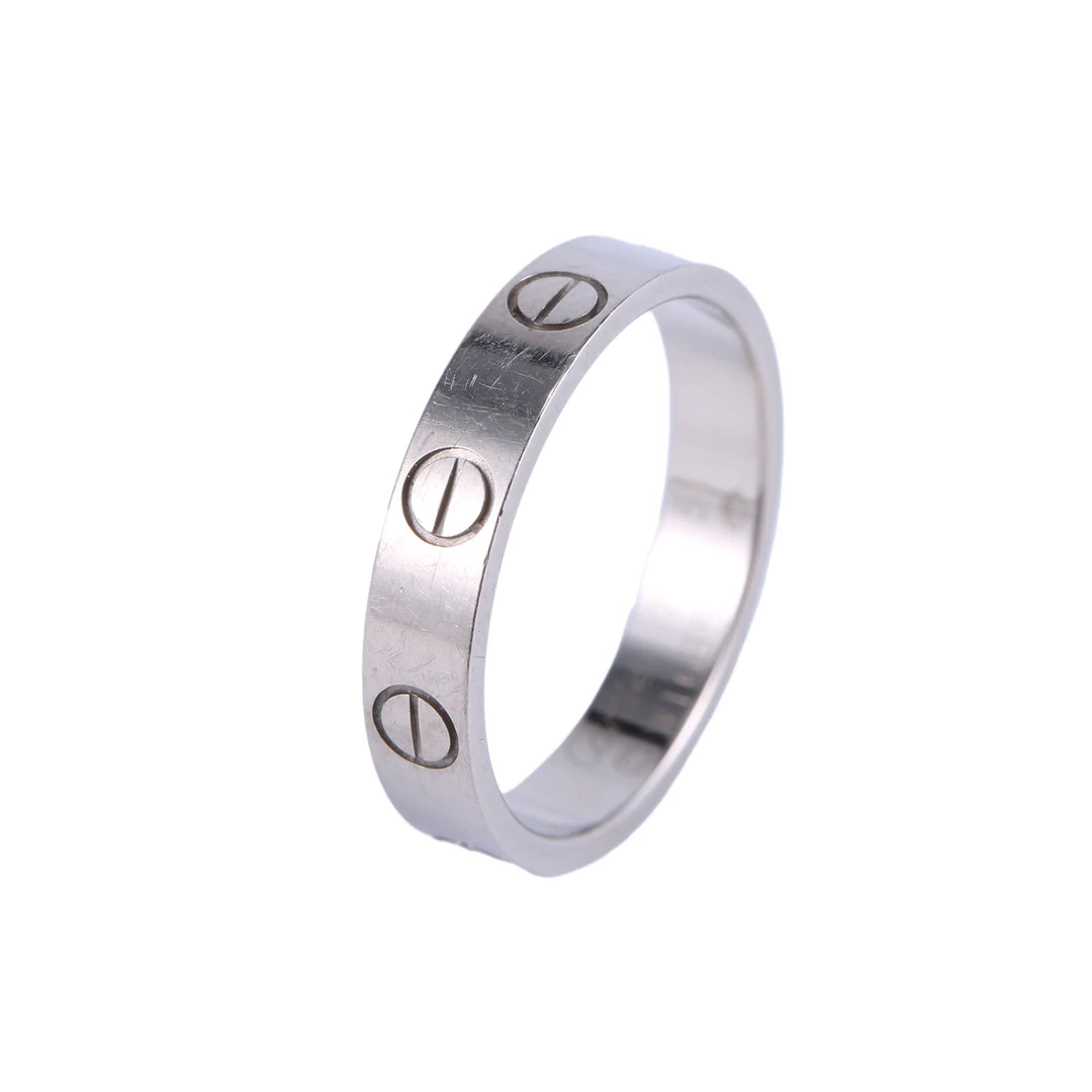 95新 Cartier/卡地亚 【念念特价】LOVE 18K 窄版戒指 51 白金