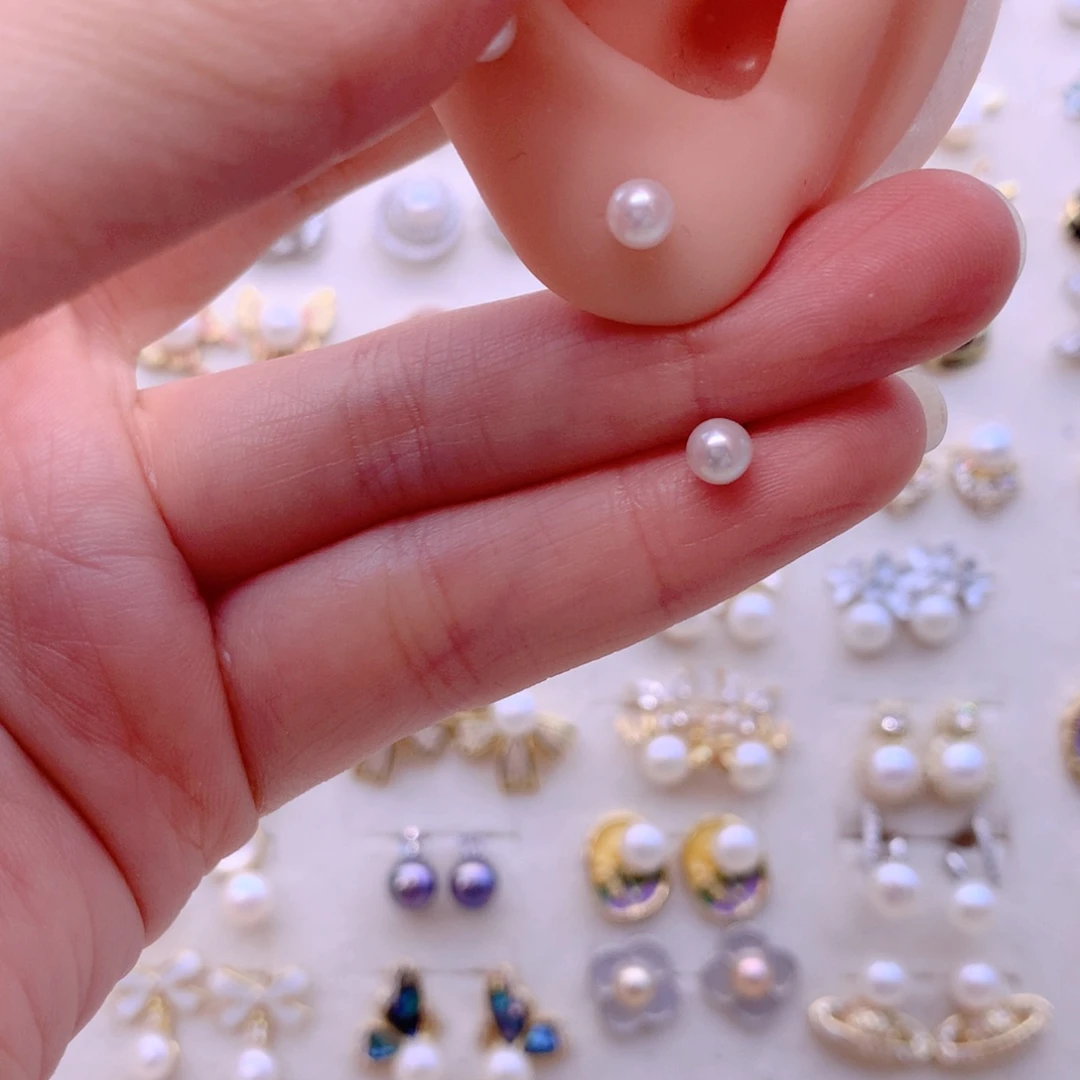 合金耳饰淡水珍珠