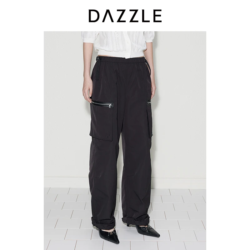 【上新】DAZZLE地素 休闲裤酷飒多口袋工装风卷边长裤2I3Q403