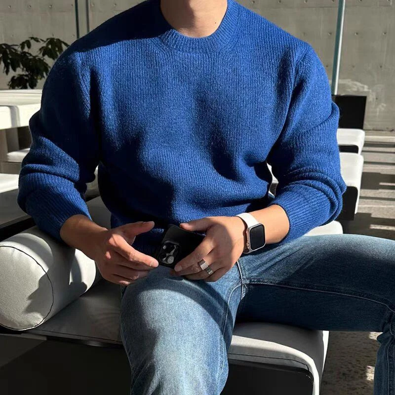 长袖高领打底针织衫男士秋冬硬汉风氛围感修身卫衣打底衫加厚毛衣