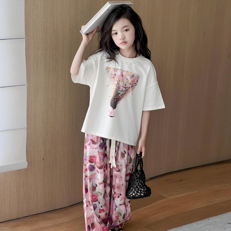 B类时尚夏装套装中大童两件套女童夏季洋气新款女孩儿童装时髦202