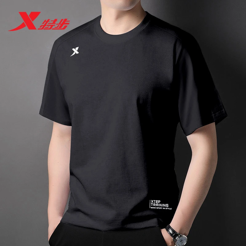 特步运动T恤男短袖2025新款薄款健身半袖体育田径跑步速干衣体恤