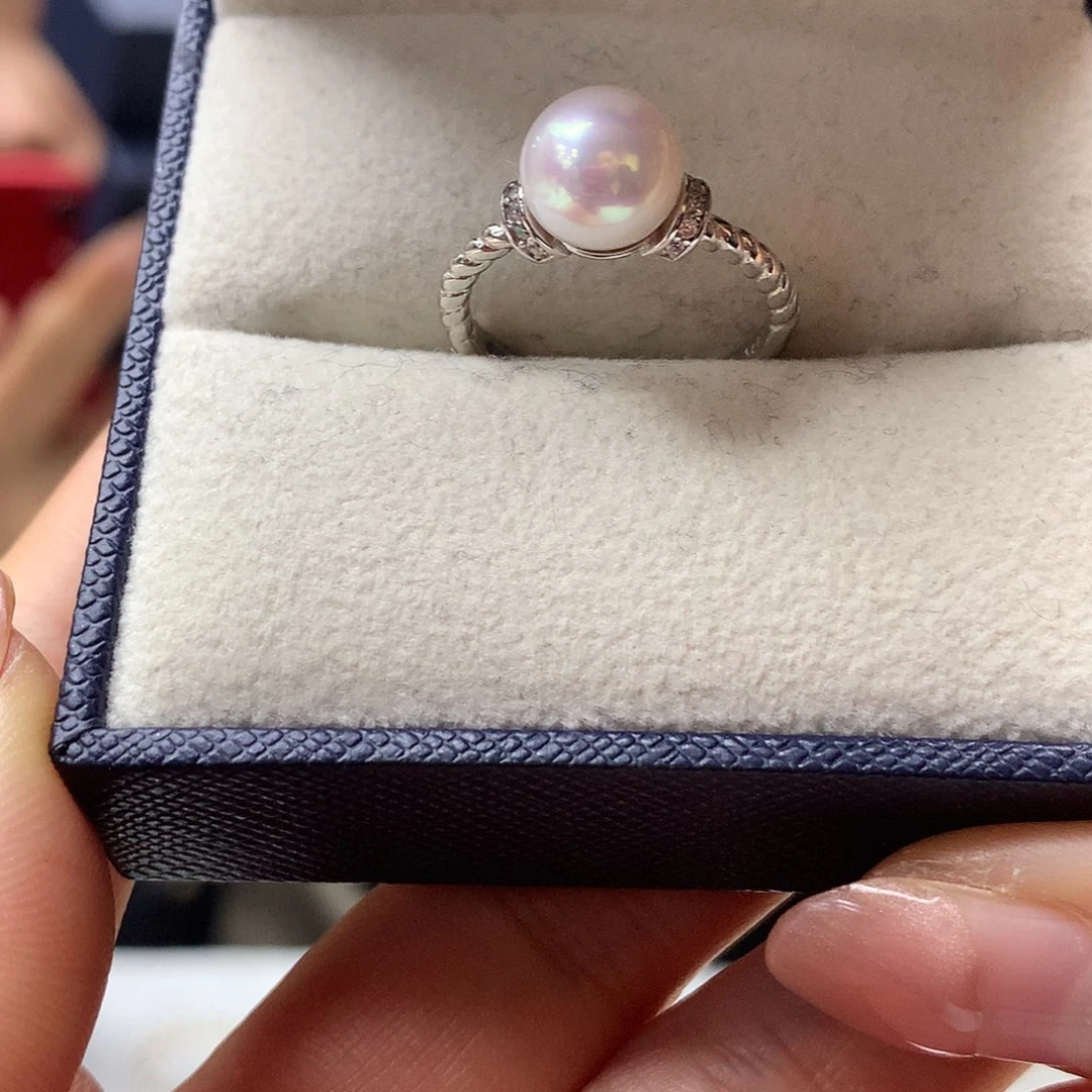 淡水珍珠戒指银S925镶嵌