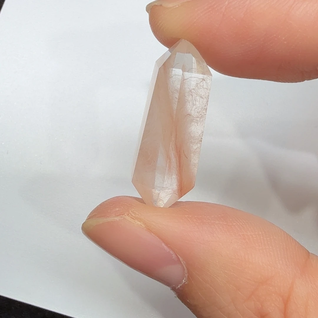水晶珠宝半成品未镶嵌兔毛双尖