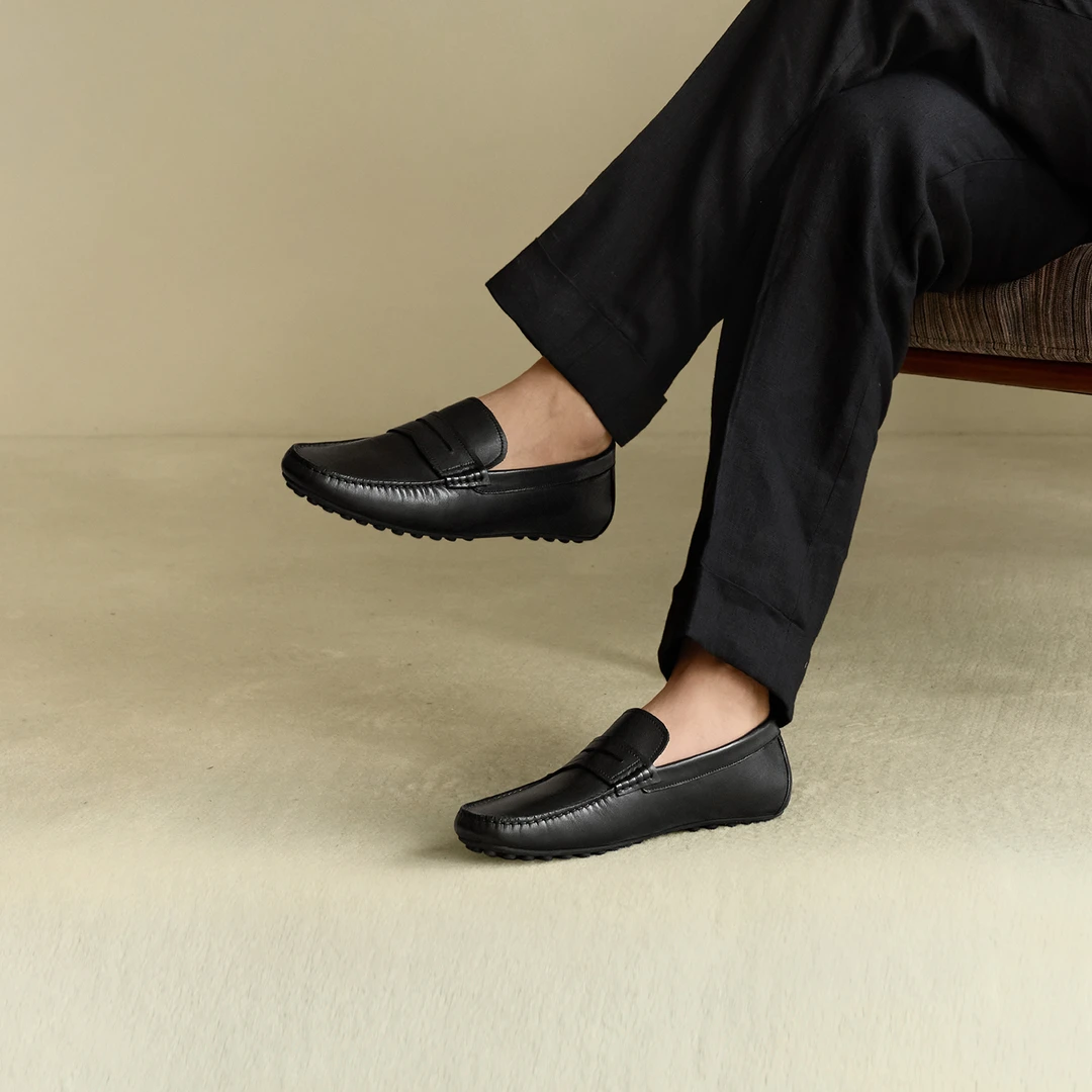 ThomWills新款豆豆鞋男真皮驾车鞋休闲皮鞋一脚蹬乐福鞋通勤夏季