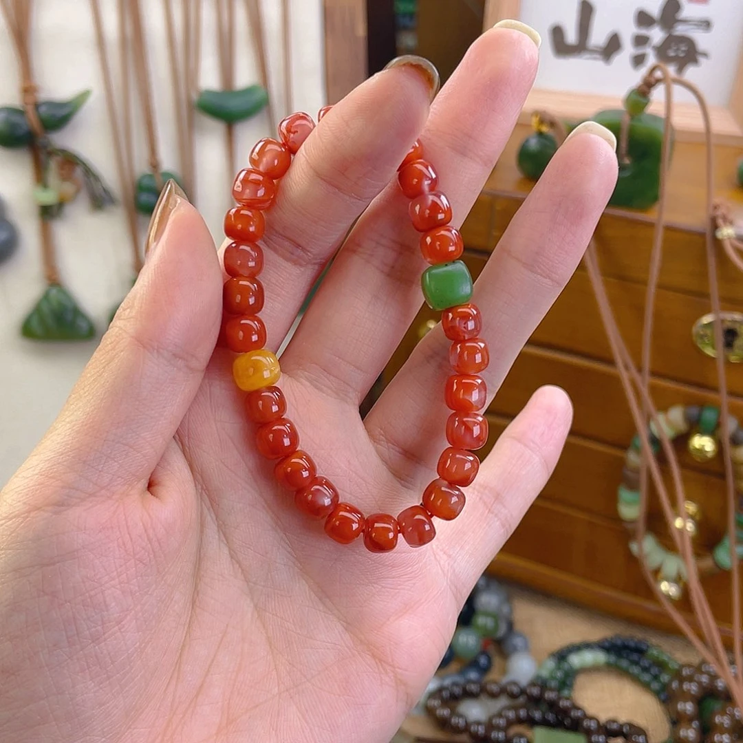 南红玛瑙未镶嵌手链