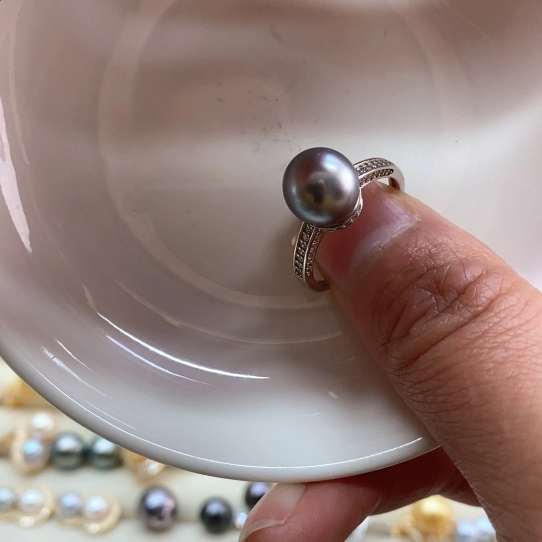 海水珍珠戒指银S925镶嵌