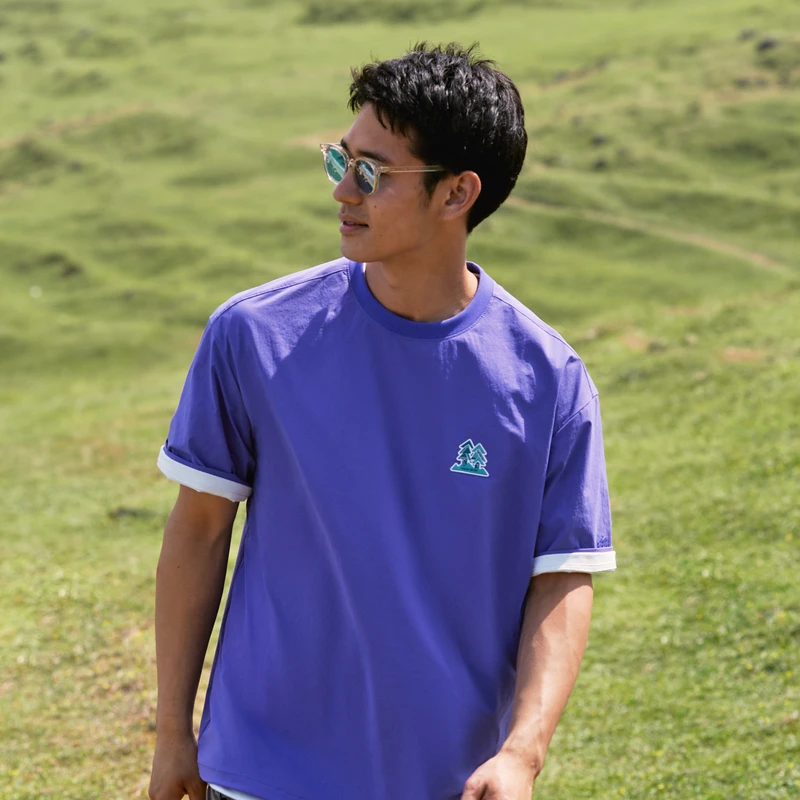 KOLON SPORT可隆短袖T恤接触凉感防晒UPF50+耐磨中性梭织T恤