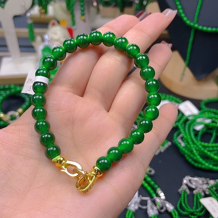 未镶嵌手链翡翠翡翠满色手链8