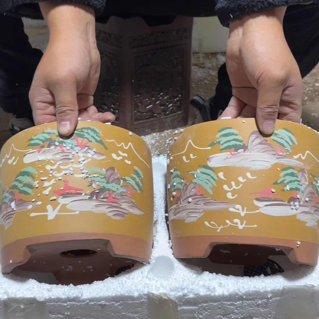 紫砂花盆口径17高度13