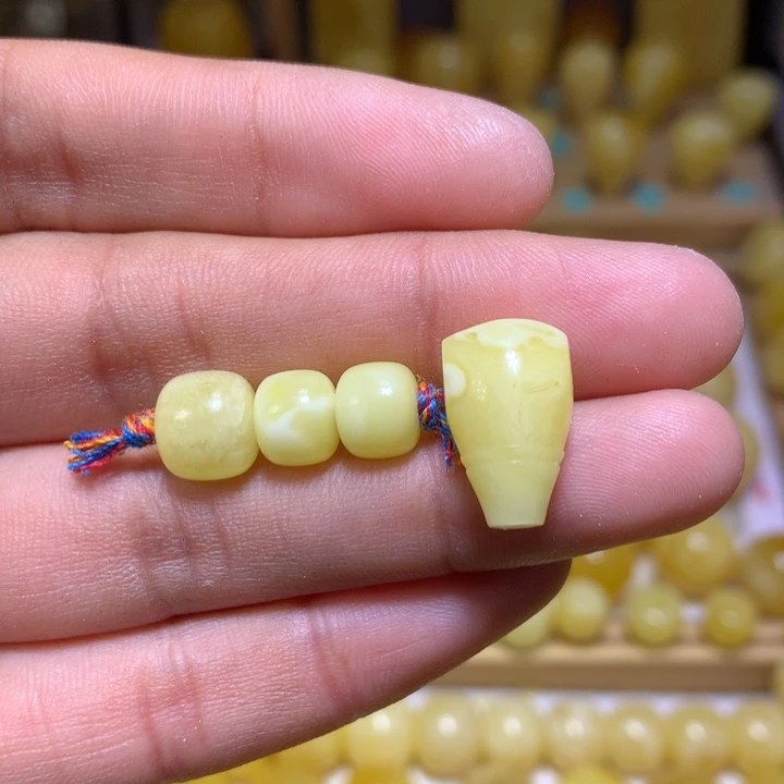 蜜蜡裸石未镶嵌桃**比天然俄料浓白蜡定制套装8-10