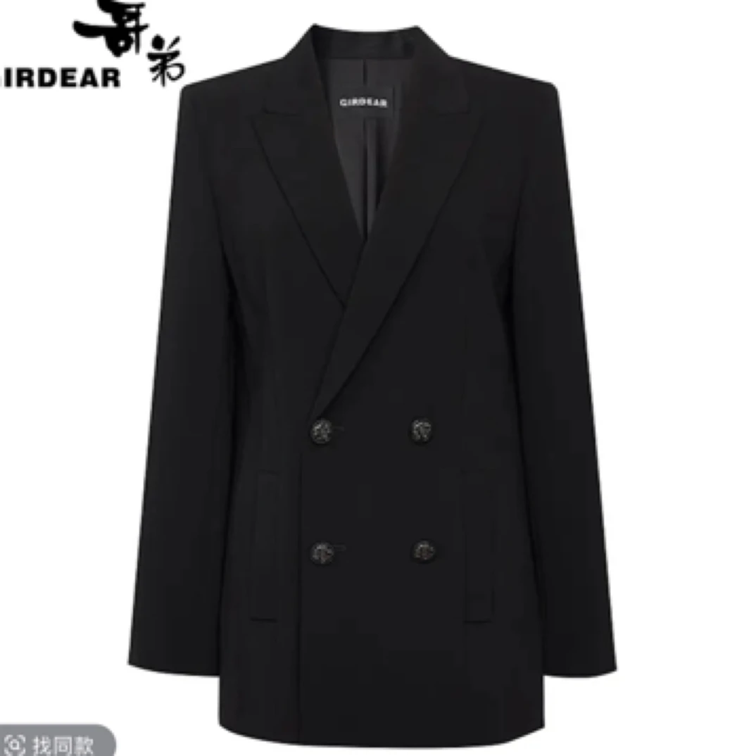 GIRDEAR/哥弟简约通勤质感宽松前短后长设计H型西装外套/140002