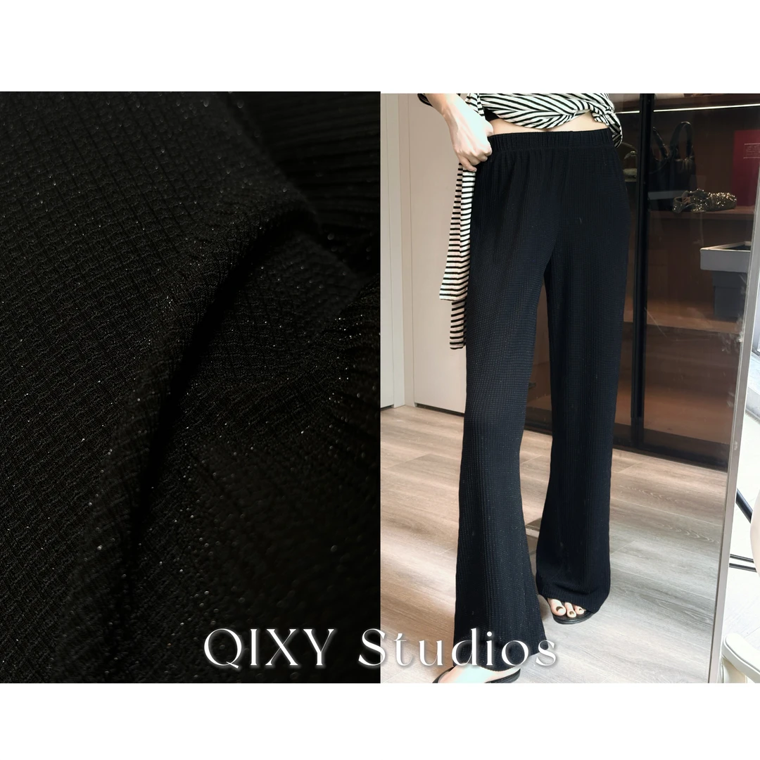 Qixiaoyao 春夏黑金二代宽松慵懒风阔腿裤长裤#QSAN9513