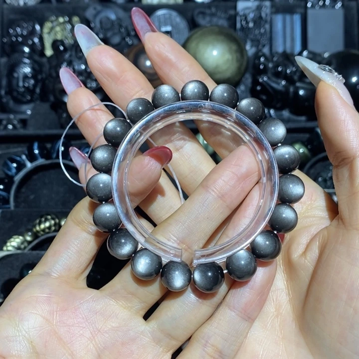 黑曜岩手链未镶嵌妄**猫