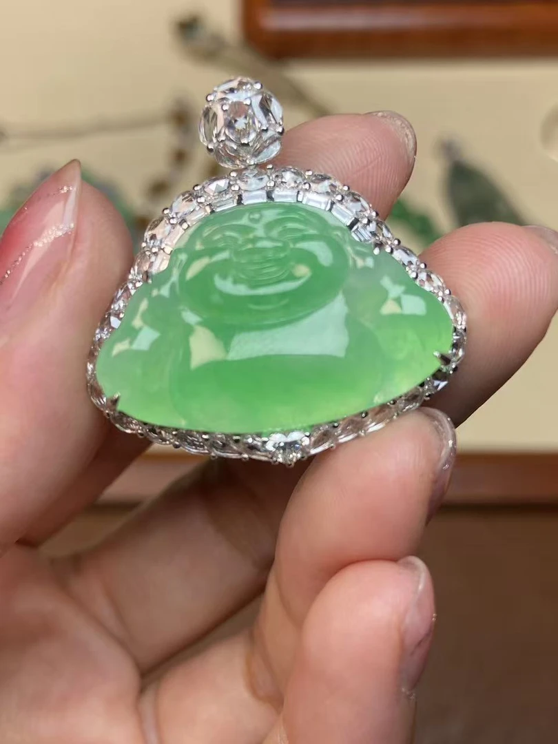 A货天然翡翠佛公