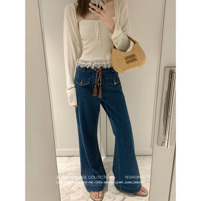 【清】西域牛仔裤·复古柔韧长绒棉 贴袋搭赠腰带XY2043C1800