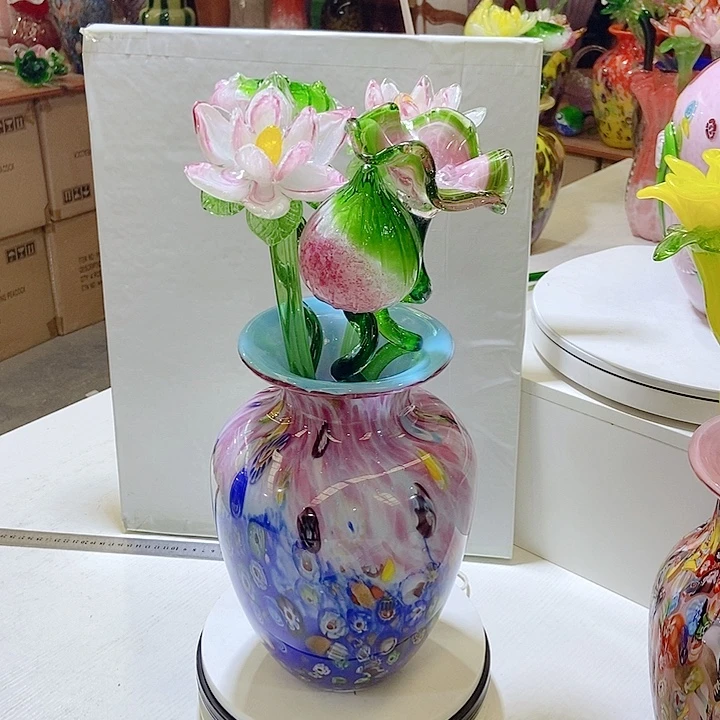 手工艺品琉璃琉璃花高度45厘米9厘米