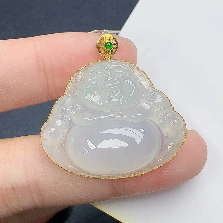 颈饰18K金镶嵌翡翠