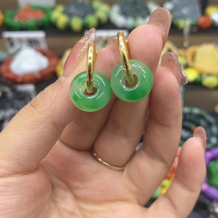 翡翠未镶嵌耳饰耳坠