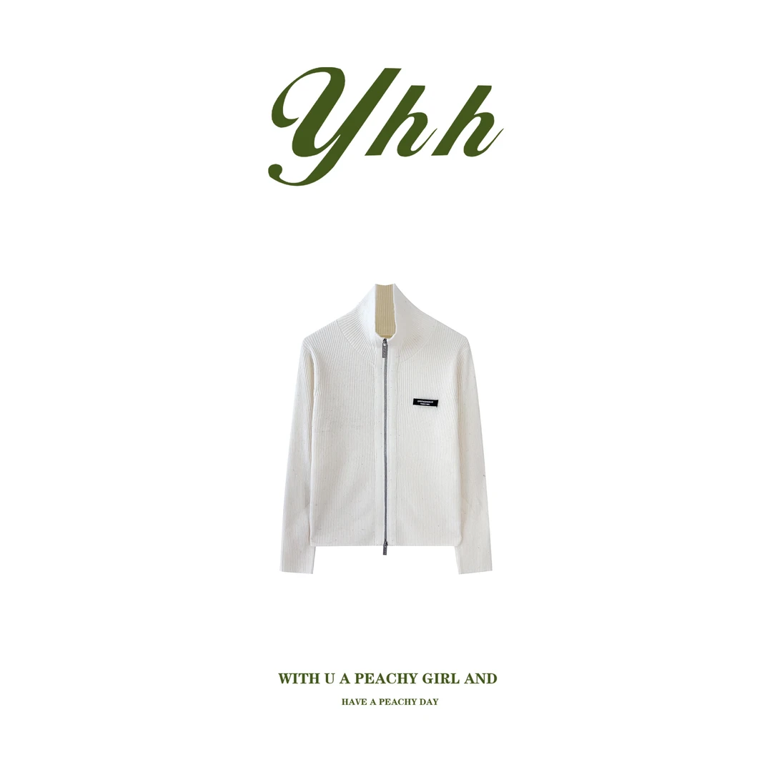 【YHH】冬季韩版时尚潮流休闲拉链立领毛衣-YHW5224