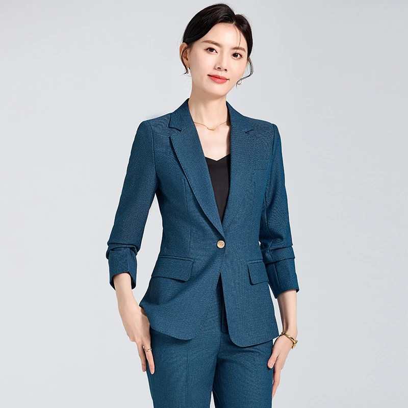 主管工作服职业正装春秋季西服黑色西装套装女高端气质女神范外套