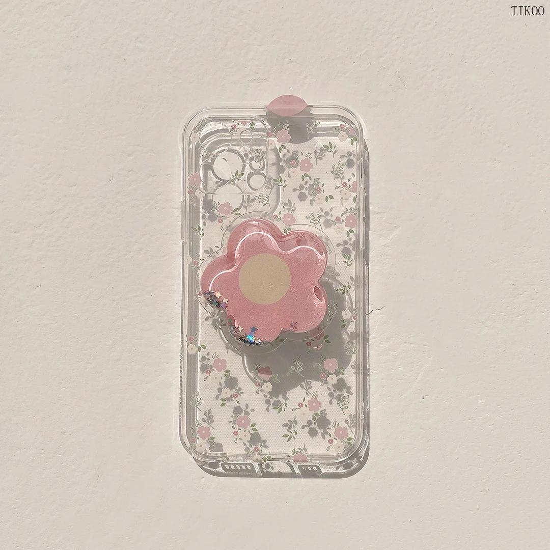 ins粉花iPhone14手机壳11苹果Xr适用15pro max支架16彩绘1213