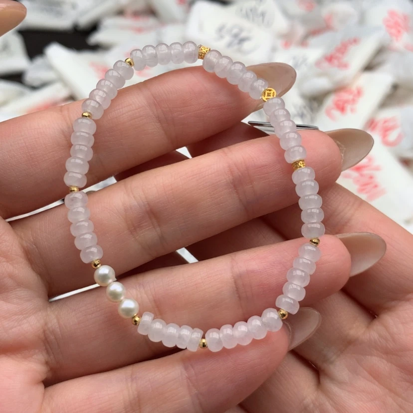 【闪购商品】翡翠手串18K金镶嵌一