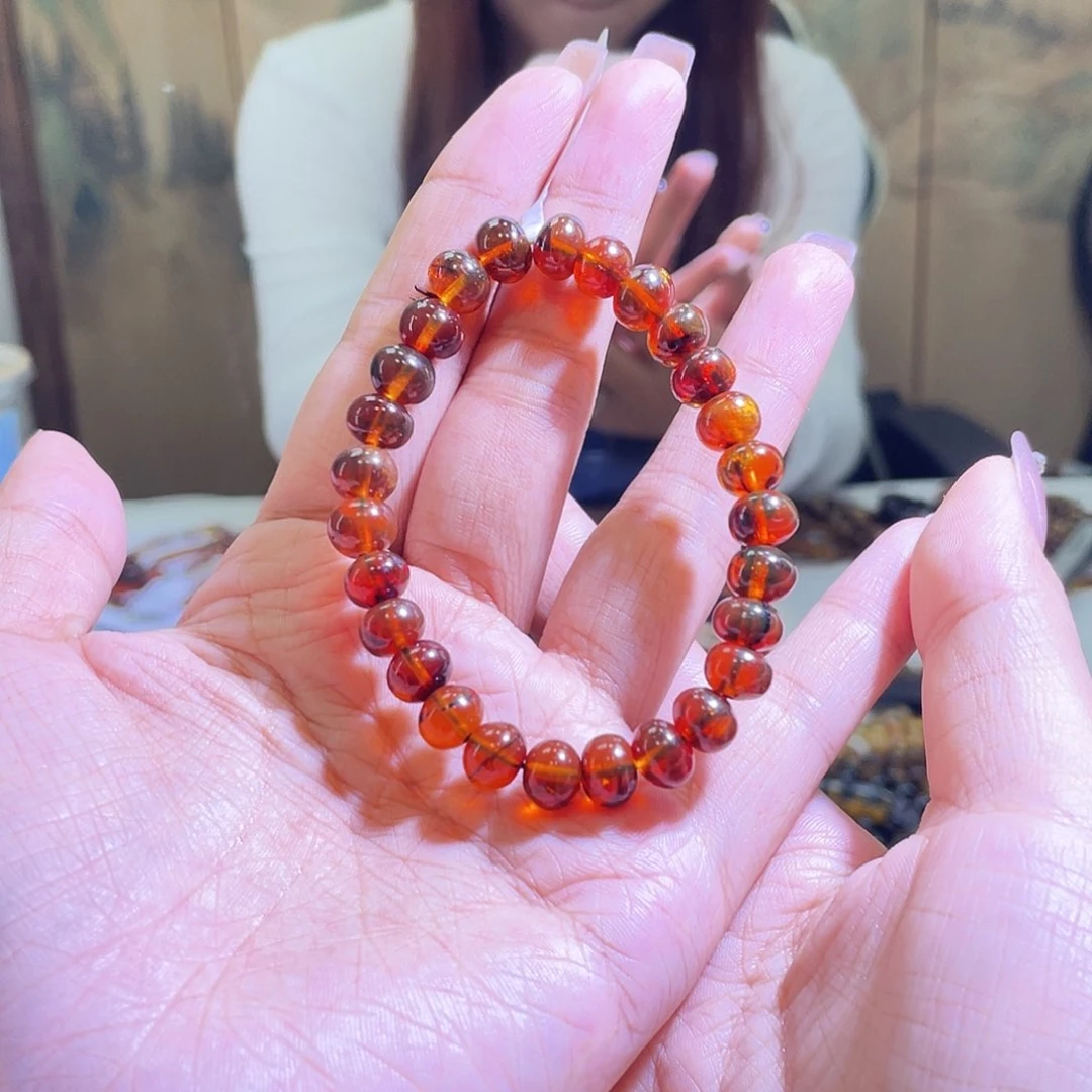 未镶嵌琥珀裸石抚顺琥珀8+正红血珀