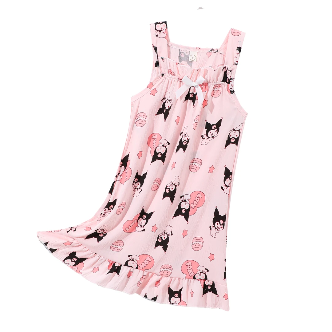 女童睡裙儿童睡衣夏季薄款透气短袖公主风中大童家居服亲子装