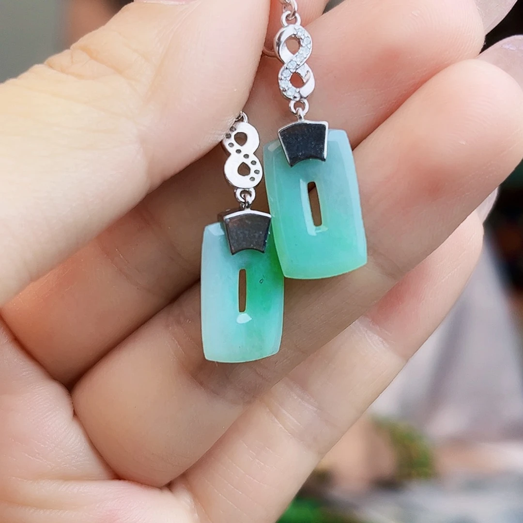 翡翠银S925镶嵌颈饰耳饰