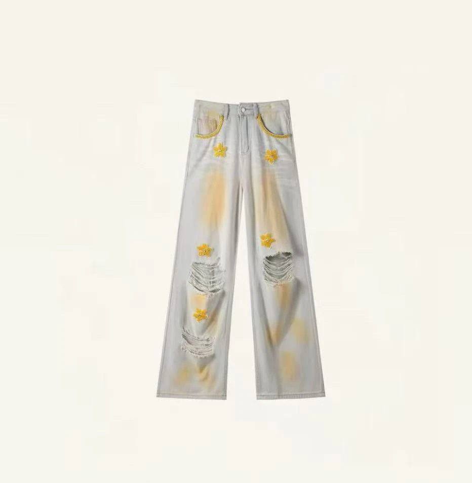 （偏小一个尺码）“夏季故事里的小黄花”重工钉钻老钱风松弛感女装